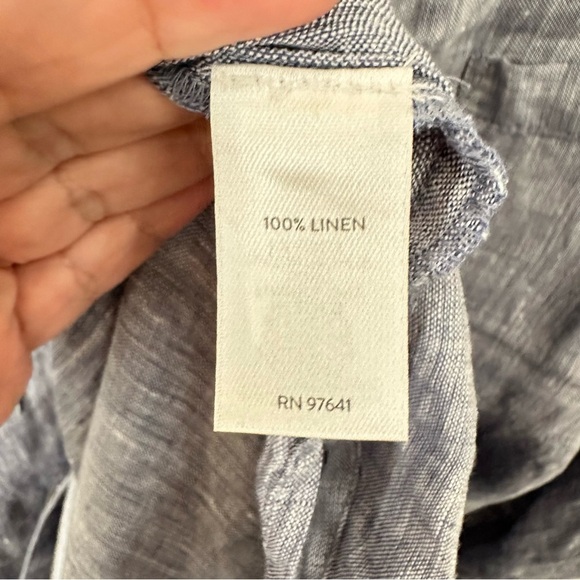 J JILL Love Linen 4X Sheath woman blue button short sleeve midi dress lagenlook - Picture 6 of 12